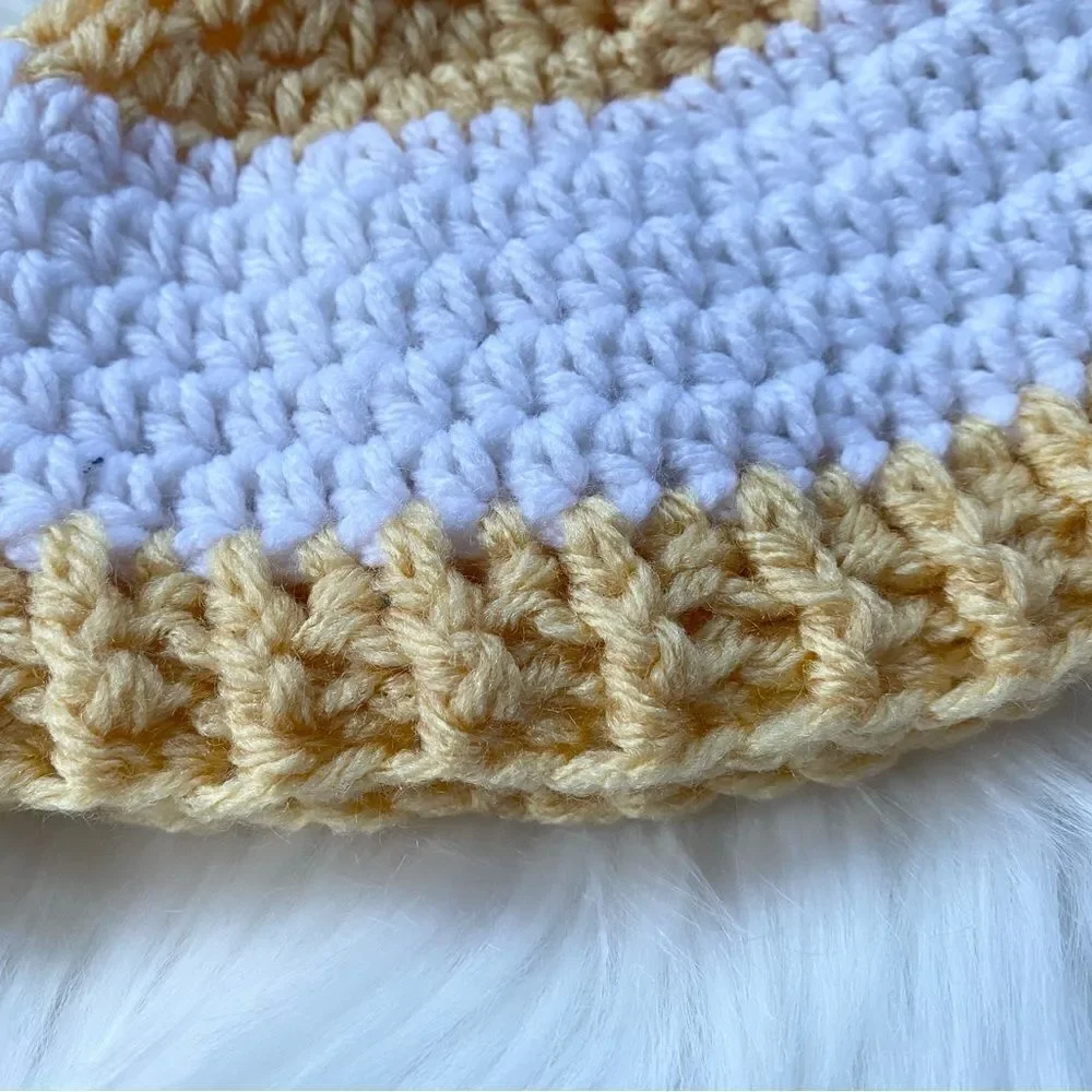 Newborn Baby Crochet Hat Set of 3 Yellow Grey Mint Green 0-3
